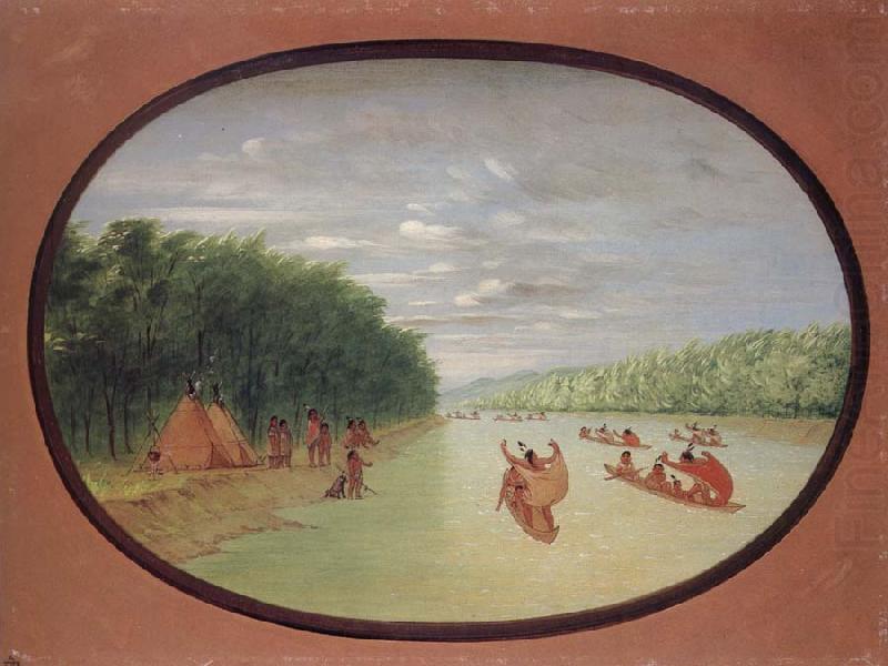 Primitive Sailing by the Winnebago indians, George Catlin